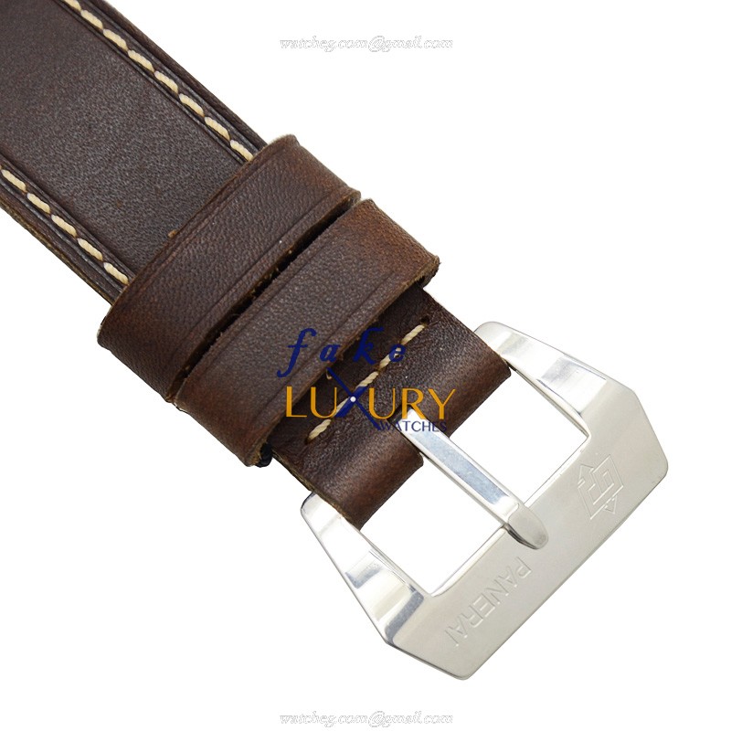 Panerai PAM00602 PAM00785 LUMINOR Manual Wind Stainless Steel Replica Watch - White Dial, Brown - Image 4