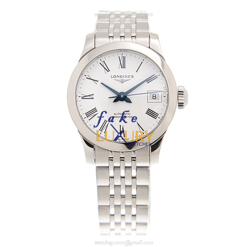 Longines L2.320.4.11.6 Record White Dial Silver Stainless Steel Automatic Replica Watch - Image 2
