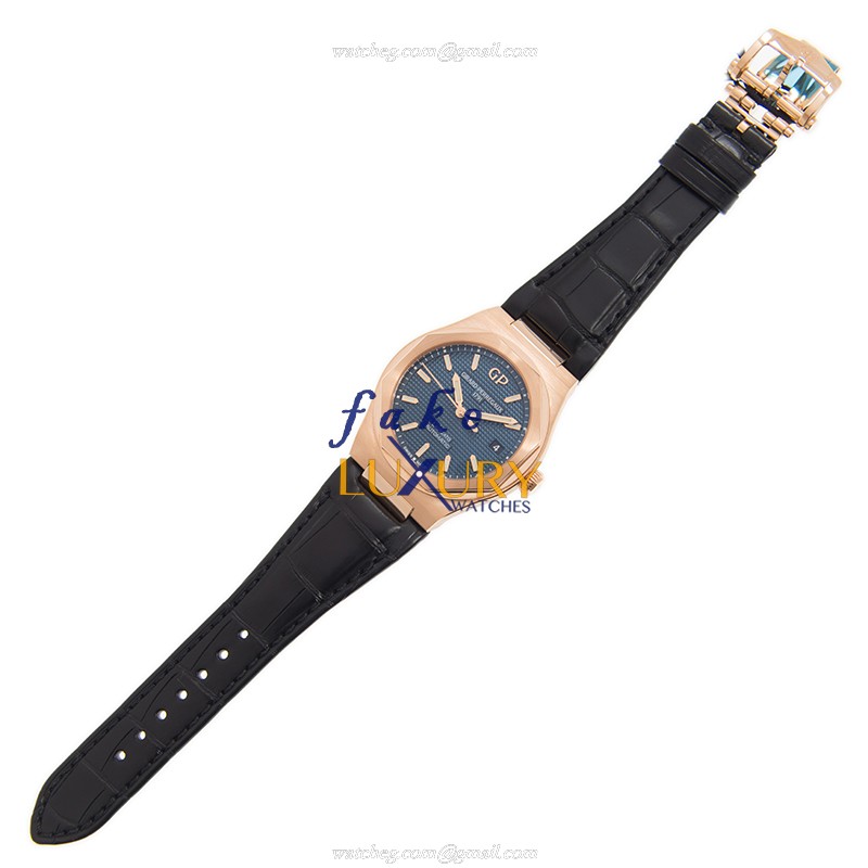 Girard Perregaux 81005-52-432-BB6A Laureato Replica Watch With Automatic Movement, Blue Dial, Rose - Image 2