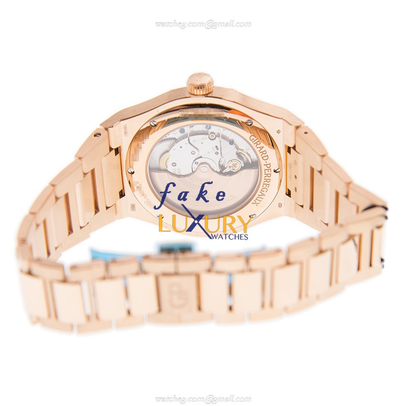Girard Perregaux Laureato 81005-52-132-52A Automatic 18kt Rose Gold White Dial Replica Watch - Image 4