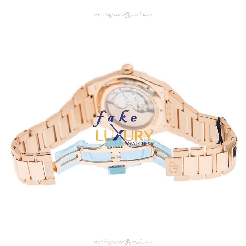 Girard Perregaux Laureato 81005-52-132-52A Automatic 18kt Rose Gold White Dial Replica Watch - Image 5