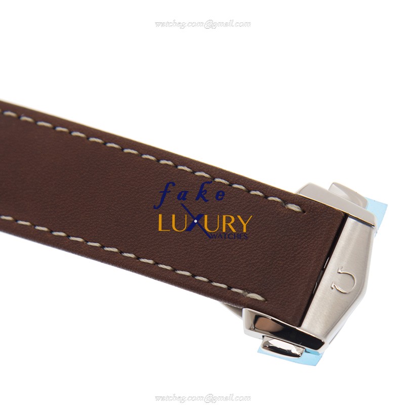 Omega 331.22.42.51.01.001 Replica Watch, Black Dial, Rose Gold & Steel Case, Brown Leather Strap - Image 4