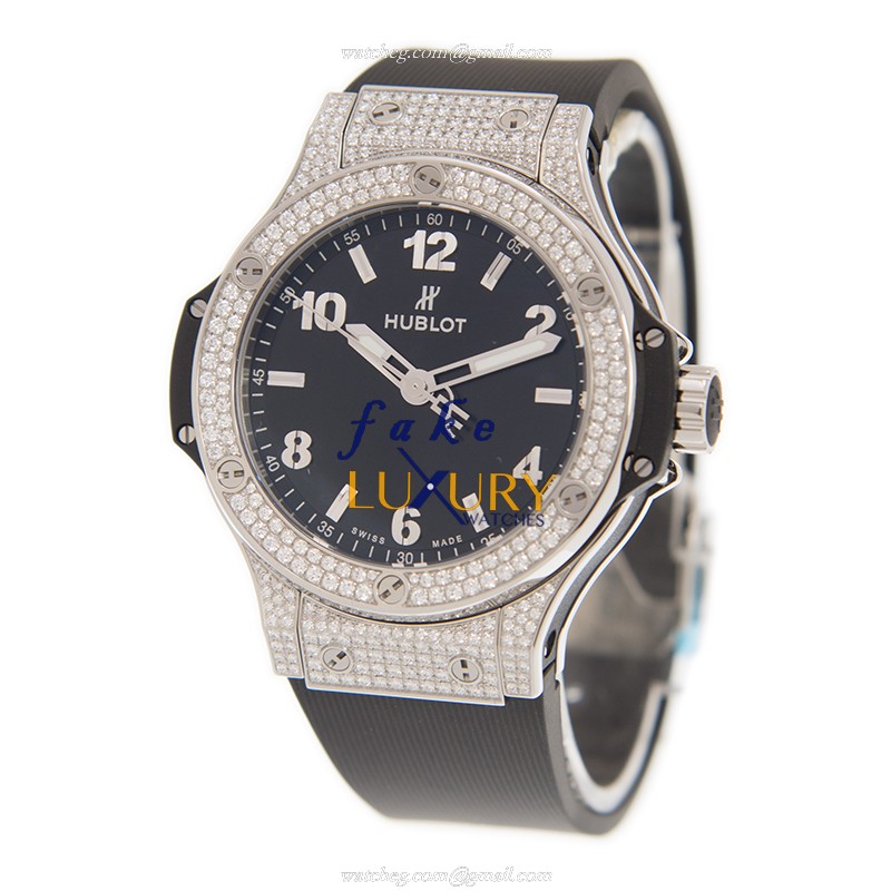 Hublot 361.SX.1270.RX.1704 Quartz Stainless Steel & Diamonds BIG BANG Replica Watch - 38mm - Black - Image 3