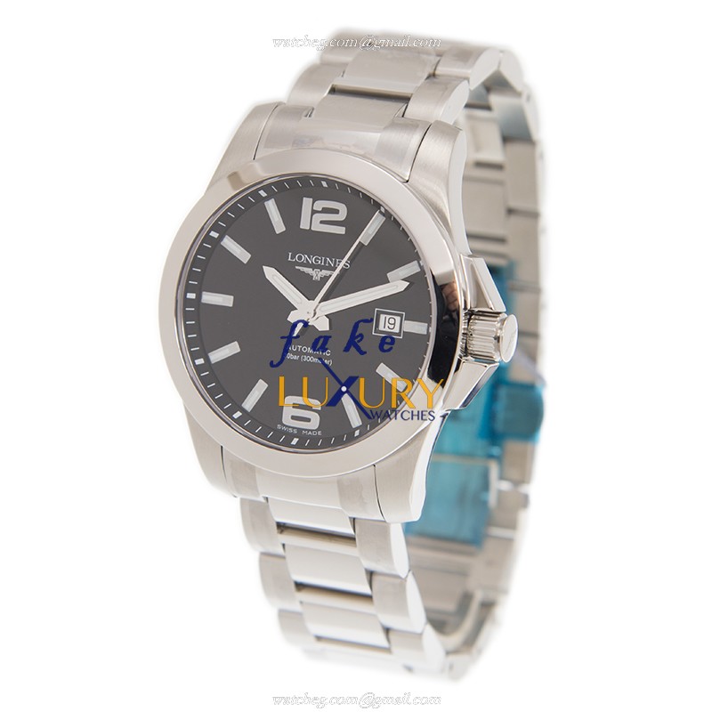 Longines L3.777.4.58.6 Conquest Replica Watch, Automatic Movement, Black Dial, Steel Bracelet - Image 3