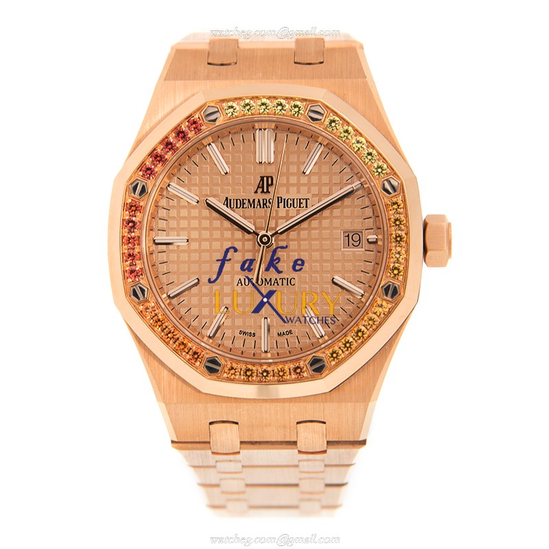 Audemars Piguet 15451OR.YY.1256OR.01 Royal Oak Replica Watch, 18kt Rose Gold & Diamonds, Automatic - Image 2