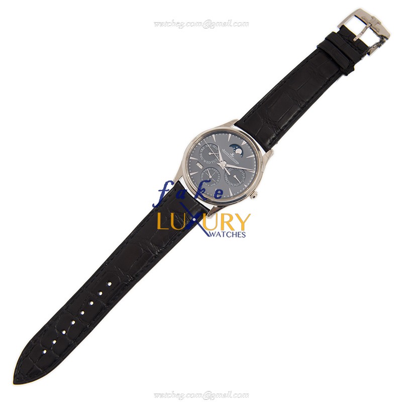 Q130354J - Jaeger-Lecoultre Master Ultra Thin Replica Watch - Automatic Gray Dial Alligator Strap - Image 2