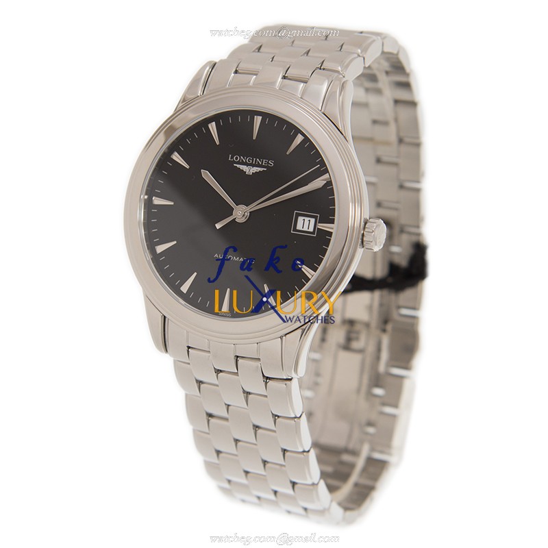 Longines FLAGSHIP L4.974.4.52.6 Replica Watch, Automatic, Black Dial, Stainless Steel Bracelet - Image 3