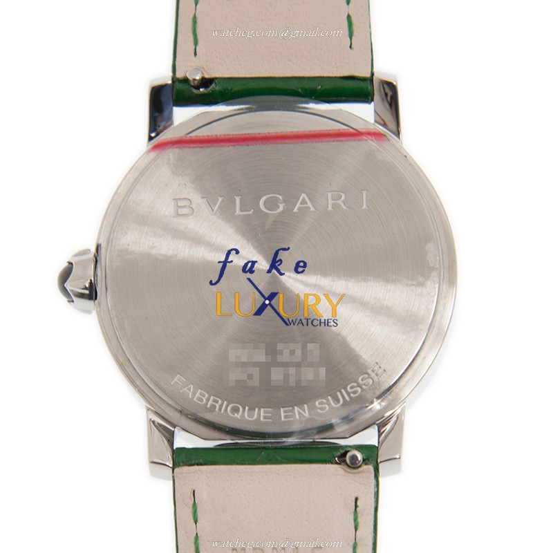 Bulgari BBL33WSLC4/12 Replica Watch Automatic White Mother of Pearl Dial Green Alligator Strap - Image 3