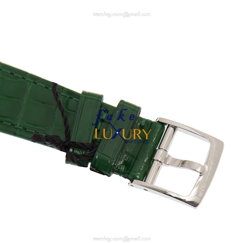 Bulgari BBL33WSLC4/12 Replica Watch Automatic White Mother of Pearl Dial Green Alligator Strap - Image 4