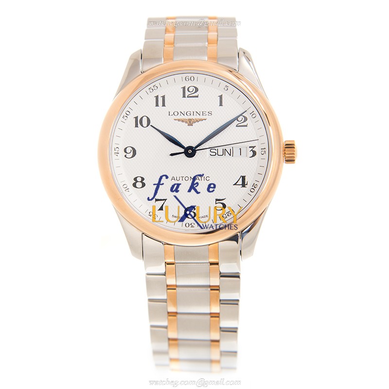 Longines L2.755.5.79.7 Master Automatic 18kt Rose Gold Steel White Dial Replica Watch - Image 2