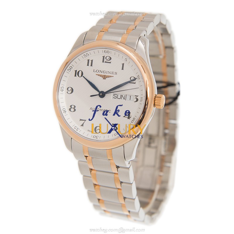 Longines L2.755.5.79.7 Master Automatic 18kt Rose Gold Steel White Dial Replica Watch - Image 3