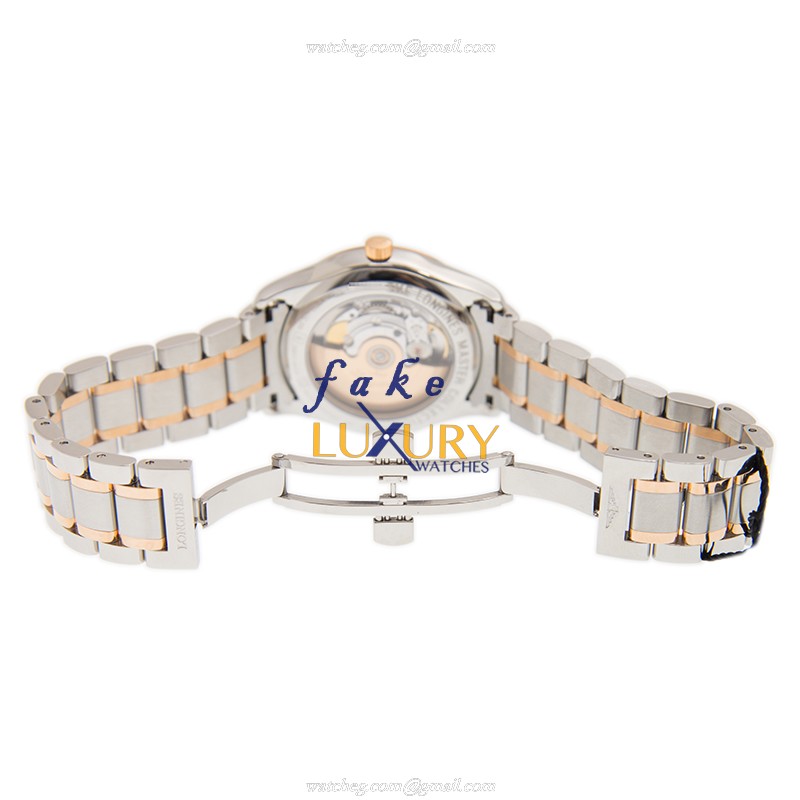 Longines L2.755.5.79.7 Master Automatic 18kt Rose Gold Steel White Dial Replica Watch - Image 5