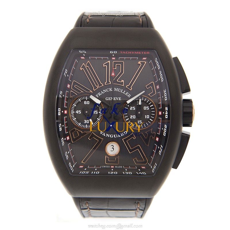 Franck Muller V 45 CC DT TT NR BR5N VANGUARD Replica Watch, Black Dial, Steel Case, Automatic - Image 2
