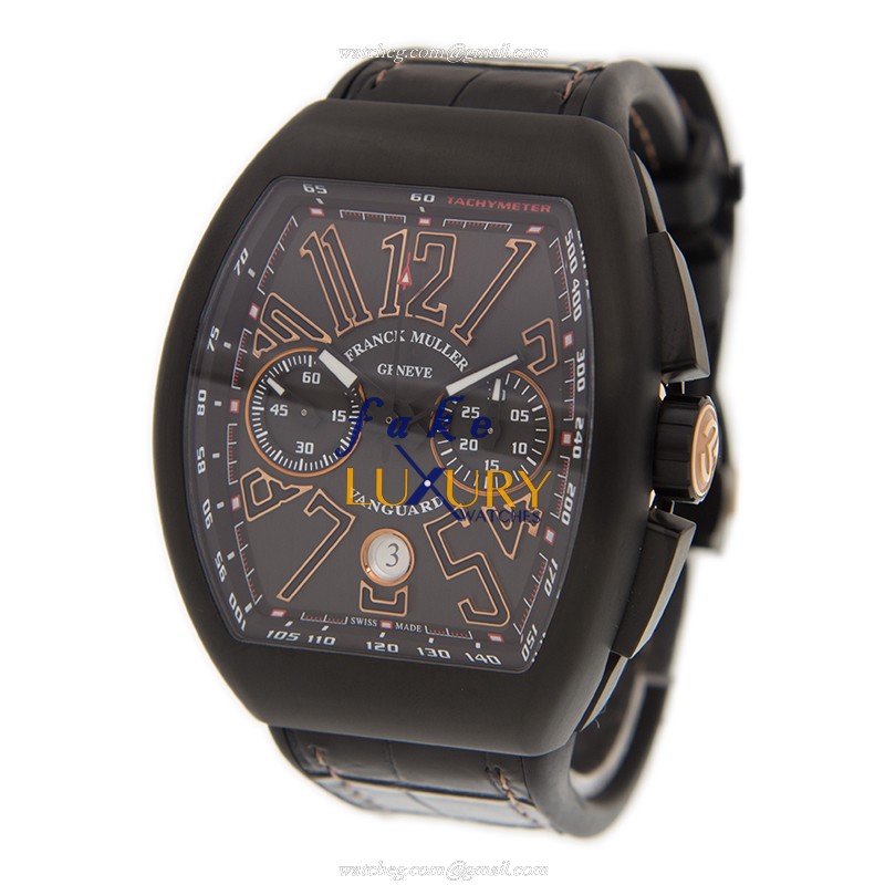 Franck Muller V 45 CC DT TT NR BR5N VANGUARD Replica Watch, Black Dial, Steel Case, Automatic - Image 3