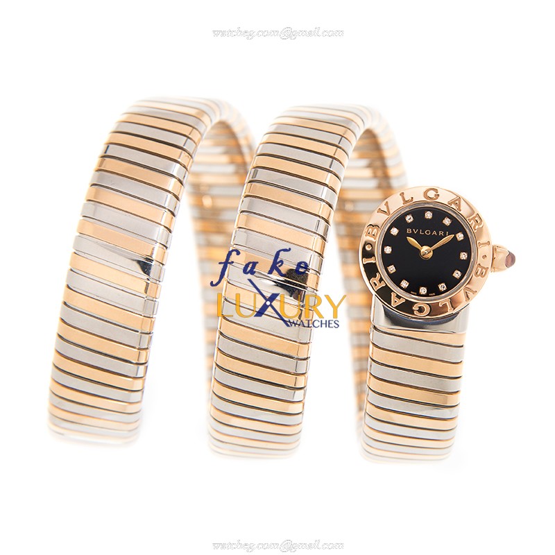 Bulgari BBLP191TSG Replica Watch, 18kt Rose Gold Case, Black Dial, Quartz Bangle - Image 2