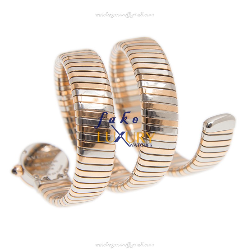 Bulgari BBLP191TSG Replica Watch, 18kt Rose Gold Case, Black Dial, Quartz Bangle - Image 4