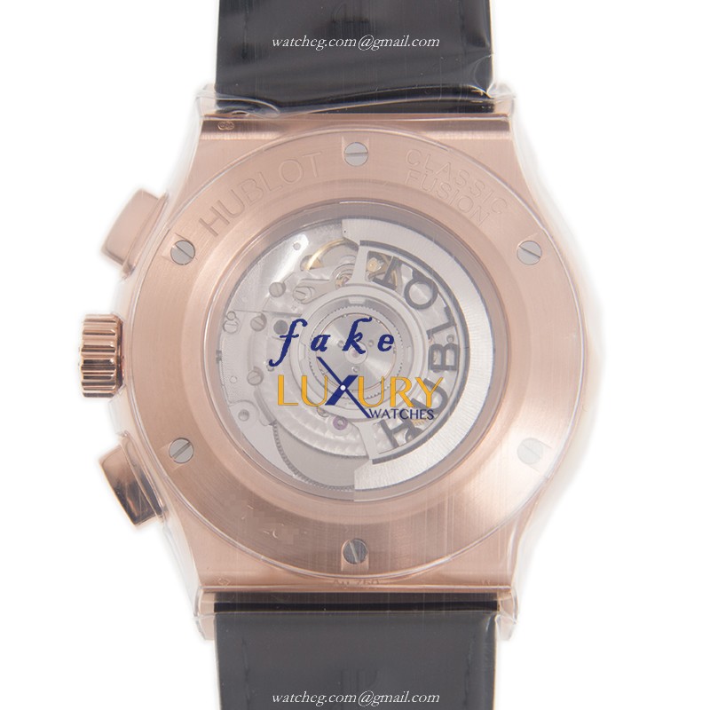Hublot 521.OX.8980.LR CLASSIC FUSION AUTO 18kt Rose Gold Dial Replica Watch, Alligator Green Strap - Image 3