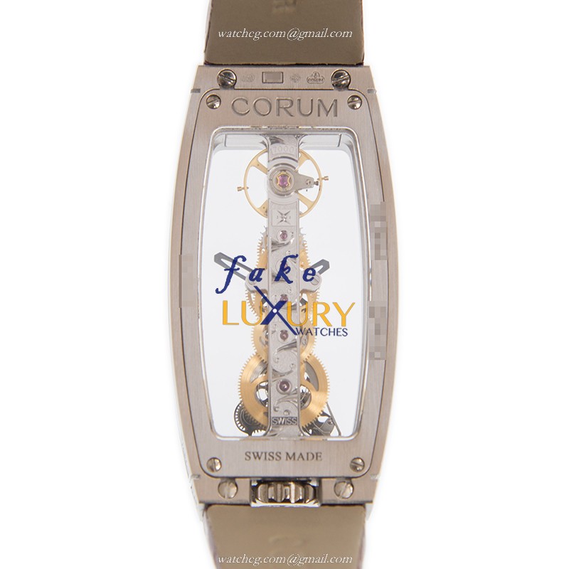 Corum 113.149.69/0089 0000 Bridge Manual Wind 18kt White Gold Red Alligator Replica Watch - Image 3