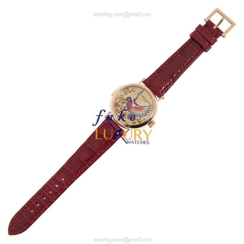 Patek Philippe 7000/50R-001 - Replica Watch - Automatic - 18kt Rose Gold - Red Alligator Strap - Image 2