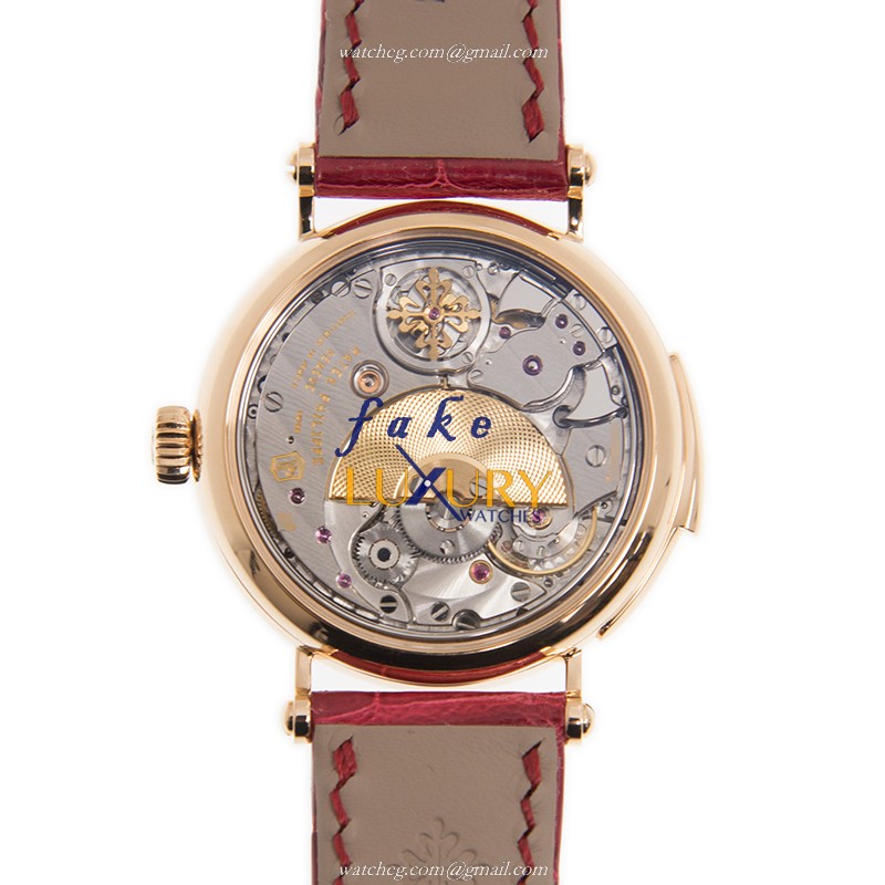 Patek Philippe 7000/50R-001 - Replica Watch - Automatic - 18kt Rose Gold - Red Alligator Strap - Image 3