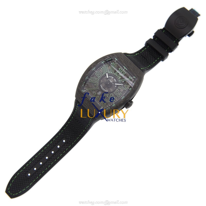 Franck Muller Vanguard V 45 SC DT KRYPTON CARBON.VE Automatic Forged Carbon Black Dial Rubber Strap - Image 2
