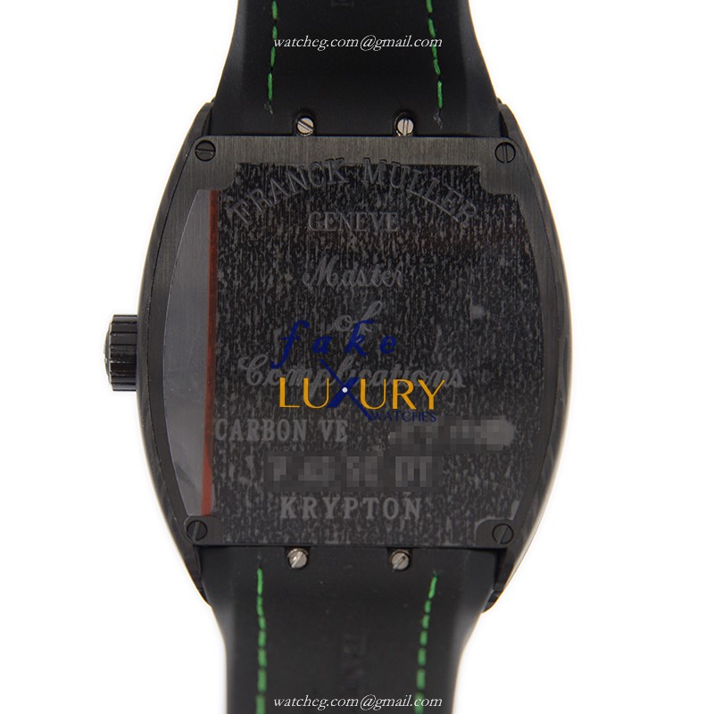 Franck Muller Vanguard V 45 SC DT KRYPTON CARBON.VE Automatic Forged Carbon Black Dial Rubber Strap - Image 3