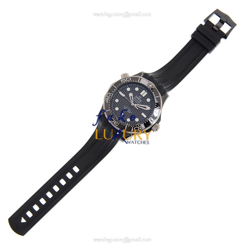 Omega SEAMASTER 210.92.44.20.01.001 Automatic Ceramic Replica Watch, Black Dial & Rubber Strap - Image 2