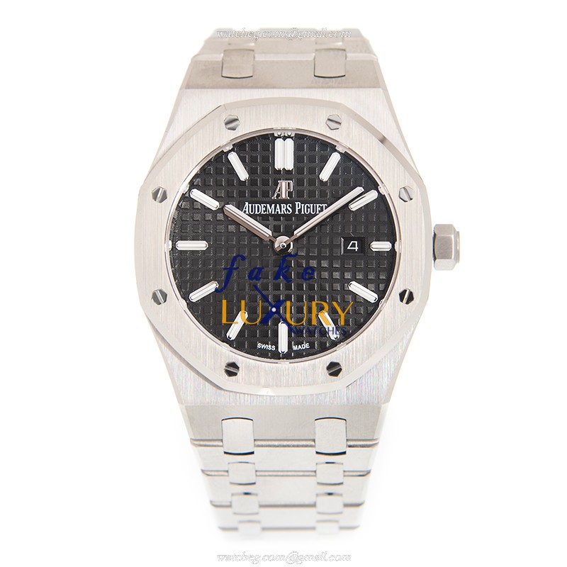 Audemars Piguet Royal Oak Replica Watch 67650ST.OO.1261ST.01, Quartz Movement, Black Dial, Steel - Image 2
