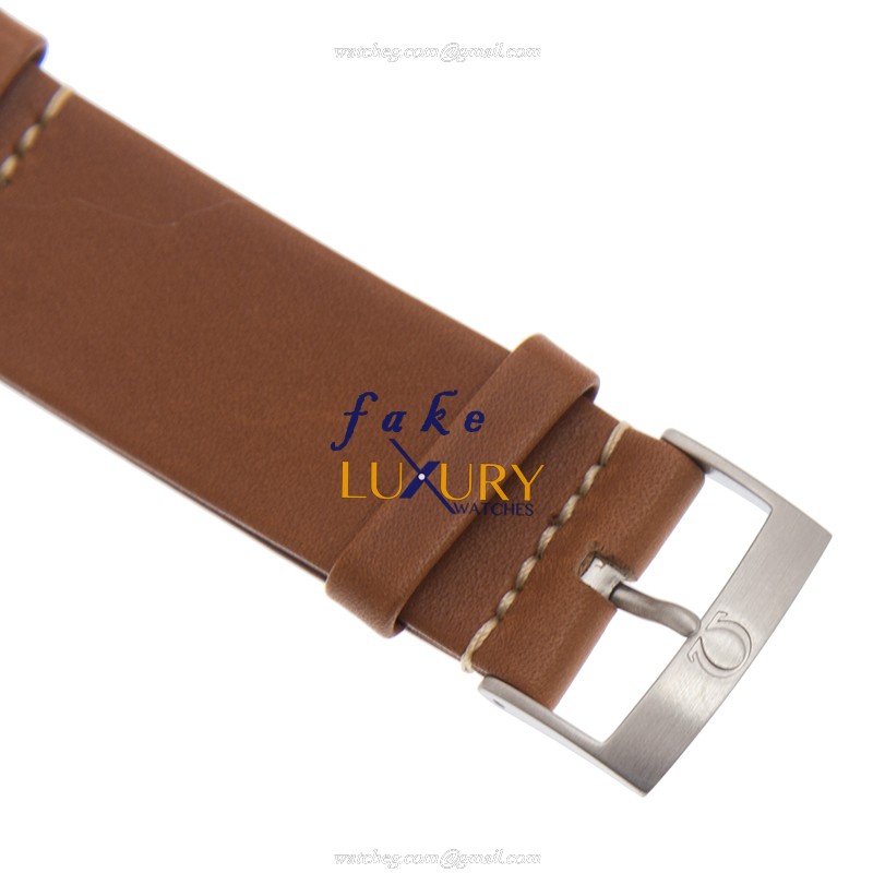 Omega 220.12.40.20.06.001 Replica Watch, Swiss Automatic, Stainless Steel Case, Silver Dial, Brown - Image 4