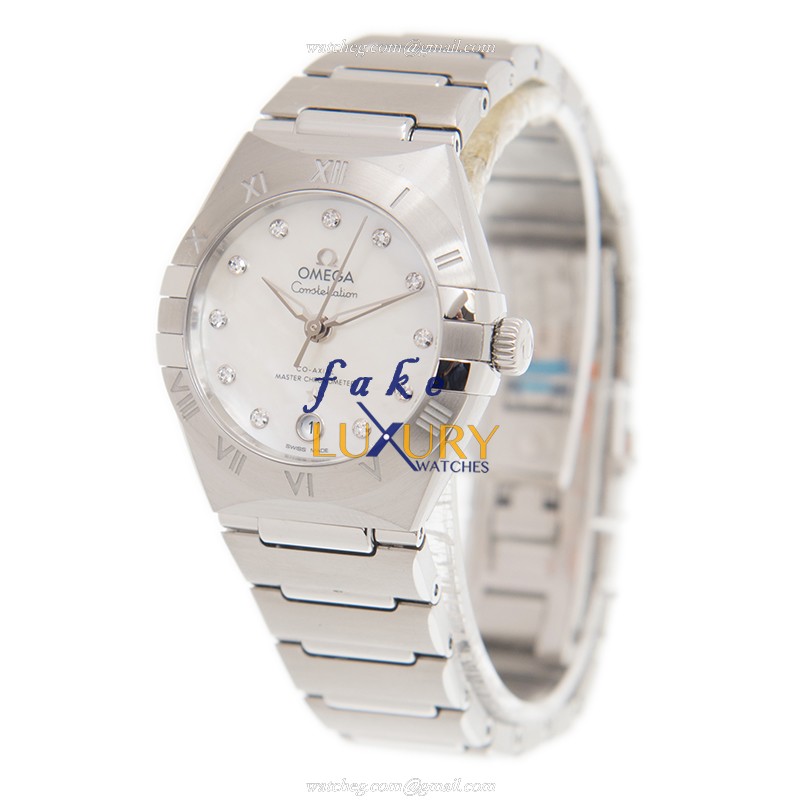 Omega 131.10.29.20.55.001 Constellation Auto Swiss Movement Replica Watch, White Dial, Silver - Image 3