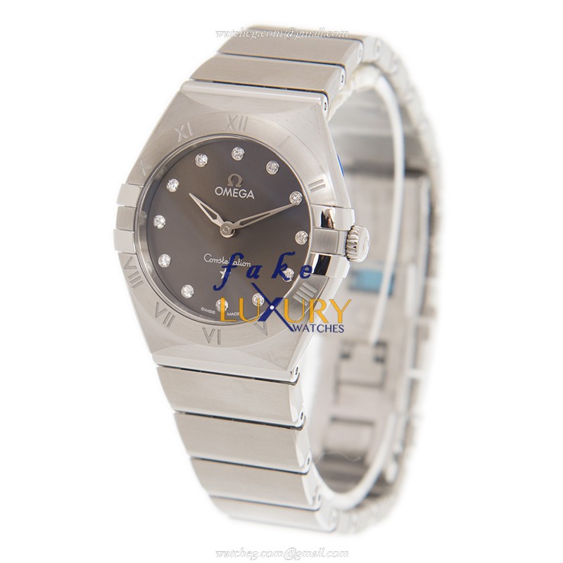 Omega 131.10.28.60.56.001 CONSTELLATION Quartz Steel | Gray Dial Silver Strap Replica Watch - Image 3