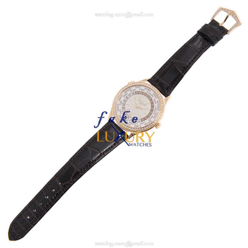 Patek Philippe 7130R-013 Replica Watch, Automatic Movement, Rose Gold Case with Diamonds, White Dial - Image 2