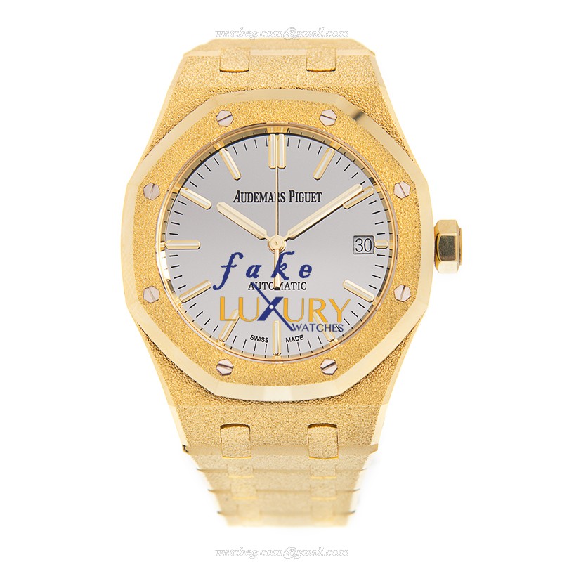 Audemars Piguet 15454BA.GG.1259BA.02 Replica Watch, Automatic, Silver Dial, 18kt Yellow Gold Case - Image 2