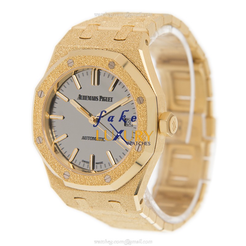 Audemars Piguet 15454BA.GG.1259BA.02 Replica Watch, Automatic, Silver Dial, 18kt Yellow Gold Case - Image 3