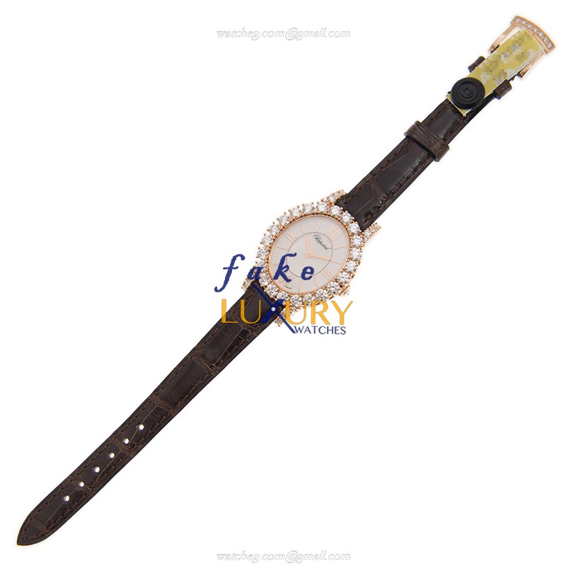 Chopard 139384-5104 L Heure Du Diamant - Manual Wind - 18kt Rose Gold - White Dial - Watch Clone - Image 2