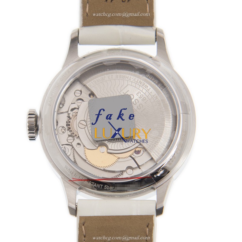 Tissot T099.207.16.116.00 Replica Watch, White Dial, Steel Case, Automatic Movement, Leather Strap - Image 3