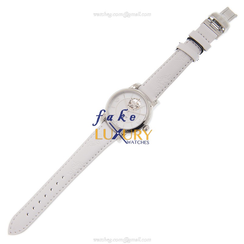 Tissot T050.207.17.117.04 LADY HEART White Dial Automatic Steel Leather Replica Watch - Image 2