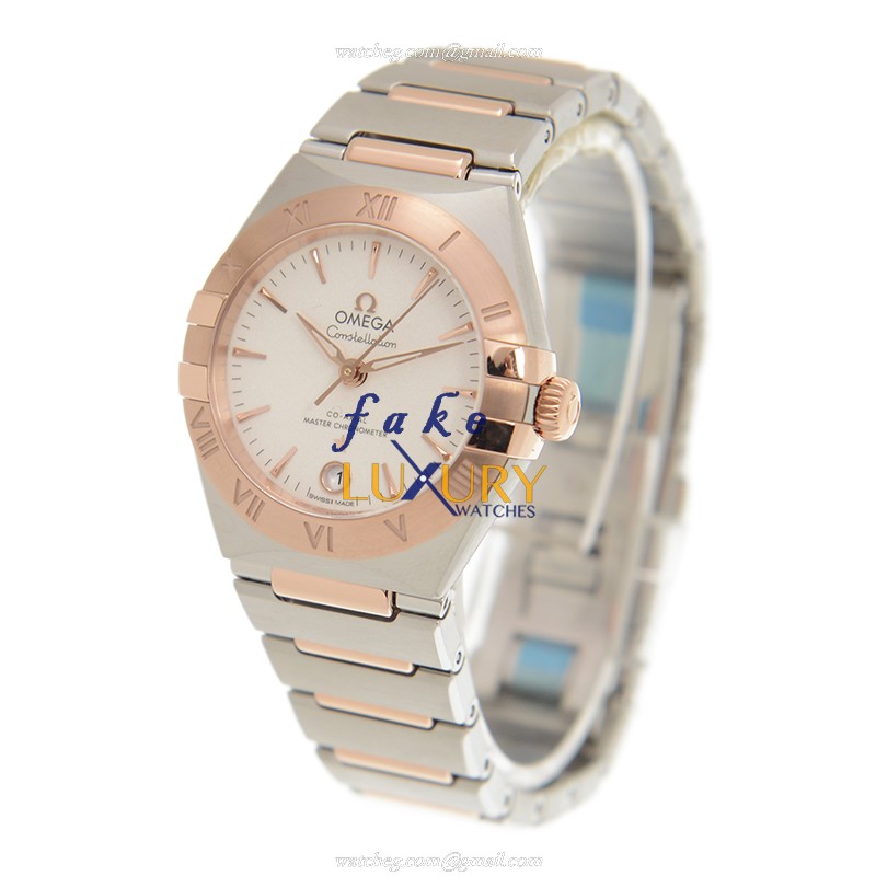 Omega 131.20.29.20.02.001 Constellation Replica Watch - Automatic - 18kt Rose Gold & Steel - White - Image 3