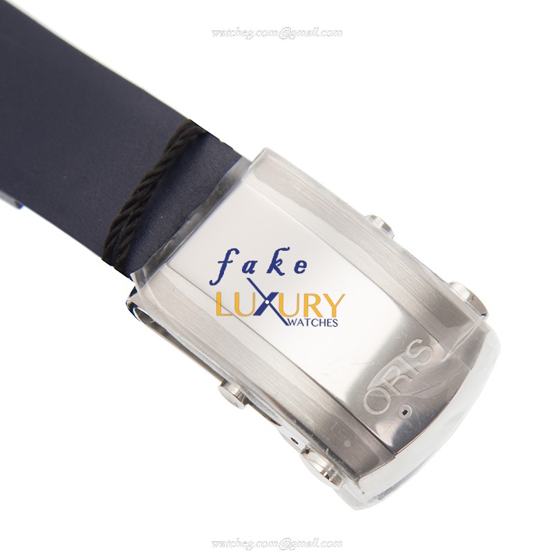 Oris 01 752 7733 4135-07 4 24 65EB - Replica Watch - Automatic - Blue Dial - Rubber Strap - Image 4