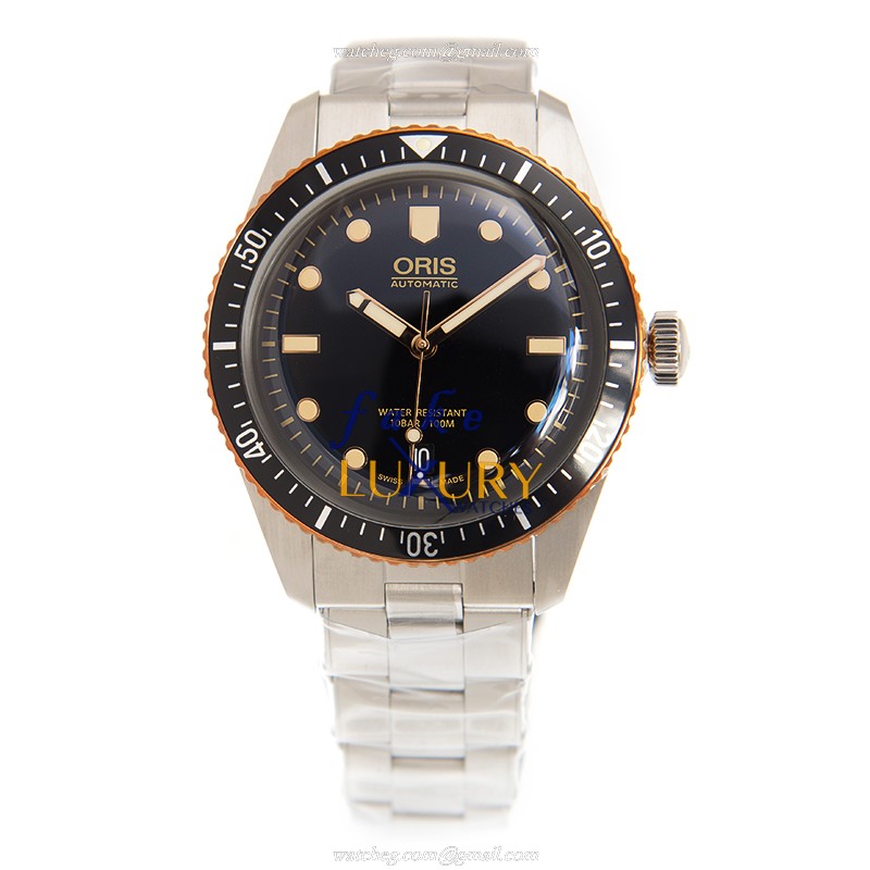 Oris 01 733 7707 4354-07 8 20 18 Replica Watch, Automatic, Black Dial, Steel Bracelet, 40mm - Image 2