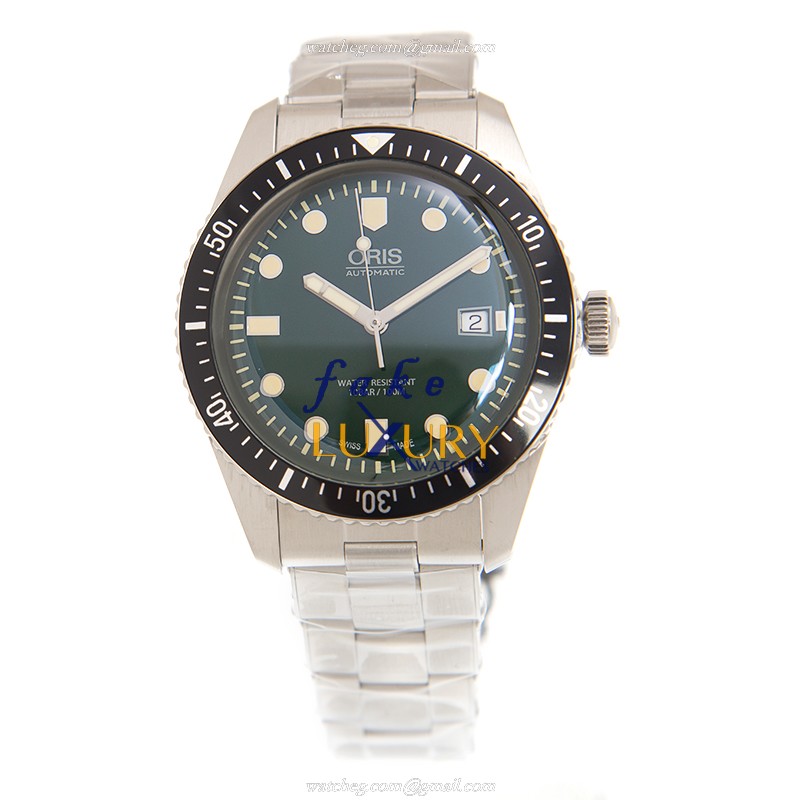 Oris 01 733 7720 4057-07 8 21 18 Replica Watch, Automatic Green Dial, Steel Bracelet - Image 2