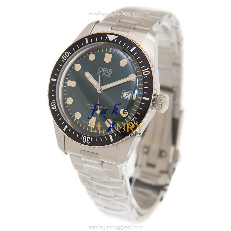 Oris 01 733 7720 4057-07 8 21 18 Replica Watch, Automatic Green Dial, Steel Bracelet - Image 3