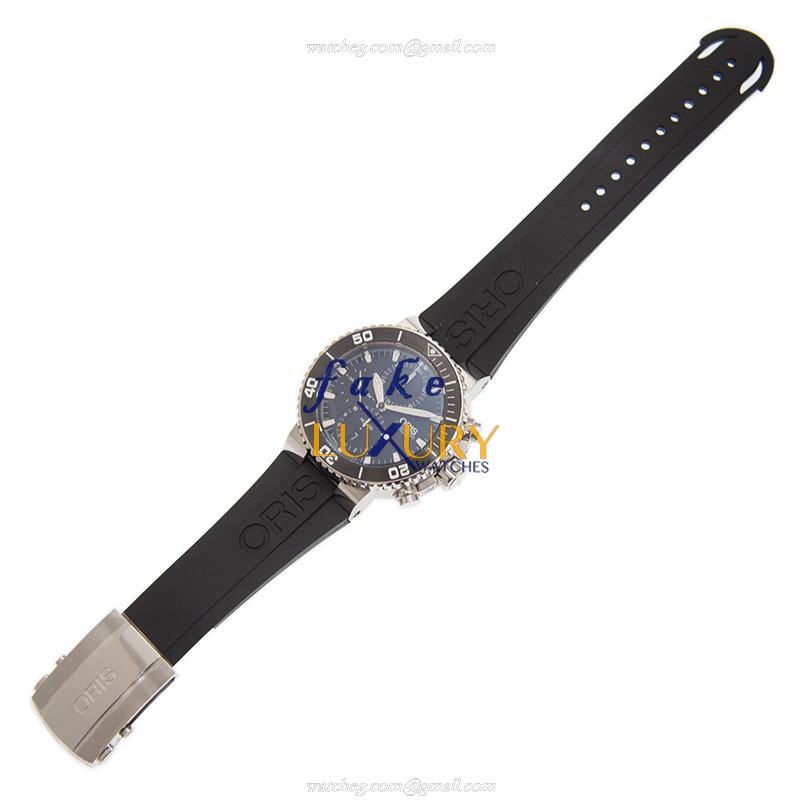 Oris 774-7655-4154 4 26 34 EB Replica Watch, Black Dial, Steel Case, Rubber Strap, Automatic - Image 2