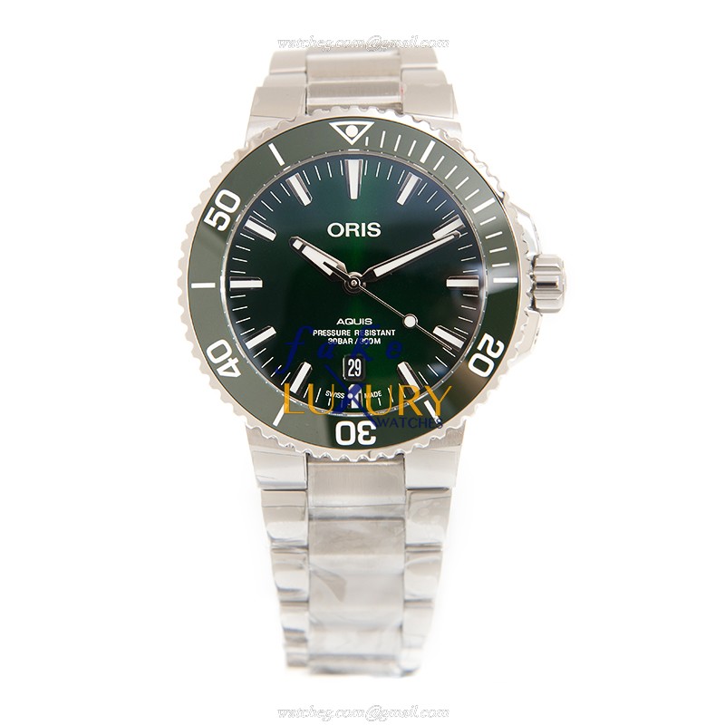 Oris 01 733 7730 4157-07 8 24 05PEB Replica Watch, Automatic Movement, Green Dial, Steel Bracelet - Image 2