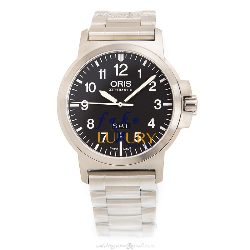 735764141642203 - Oris AVIATION Replica Watch - Automatic - Black Dial Silver Steel - Image 2