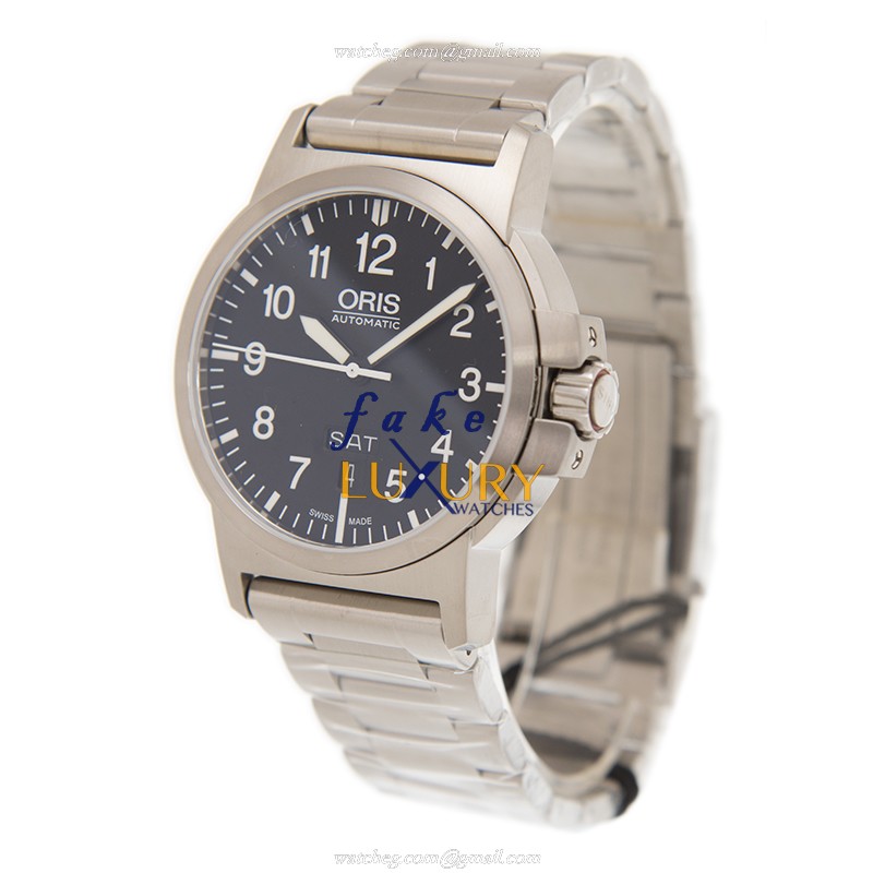735764141642203 - Oris AVIATION Replica Watch - Automatic - Black Dial Silver Steel - Image 3