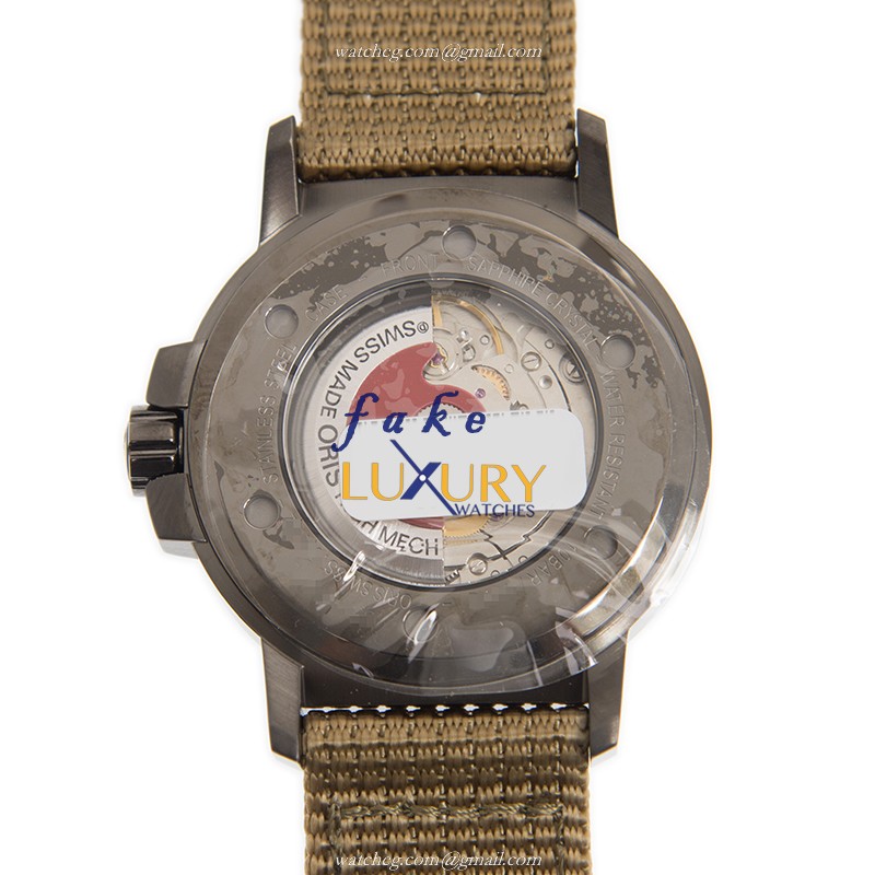 Oris AVIATION 735 7641 4263 5 22 22 G Automatic Replica Watch, Gray Dial, Brown Nylon Strap - Image 3
