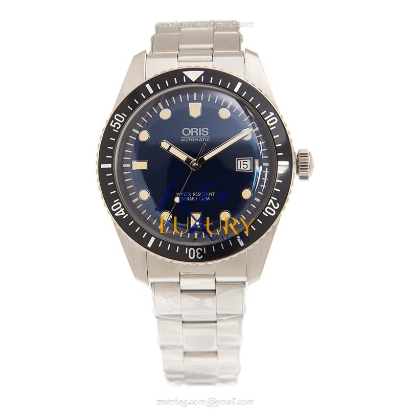 Oris 01 733 7720 4055-07 8 21 18 Replica Watch, Automatic, Blue Dial, 42mm Steel Case, Silver - Image 2