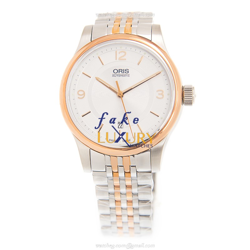 7337594433182063 - Oris Classic Date Replica Watch - Automatic Silver Dial Gold-Plated Steel - Image 2