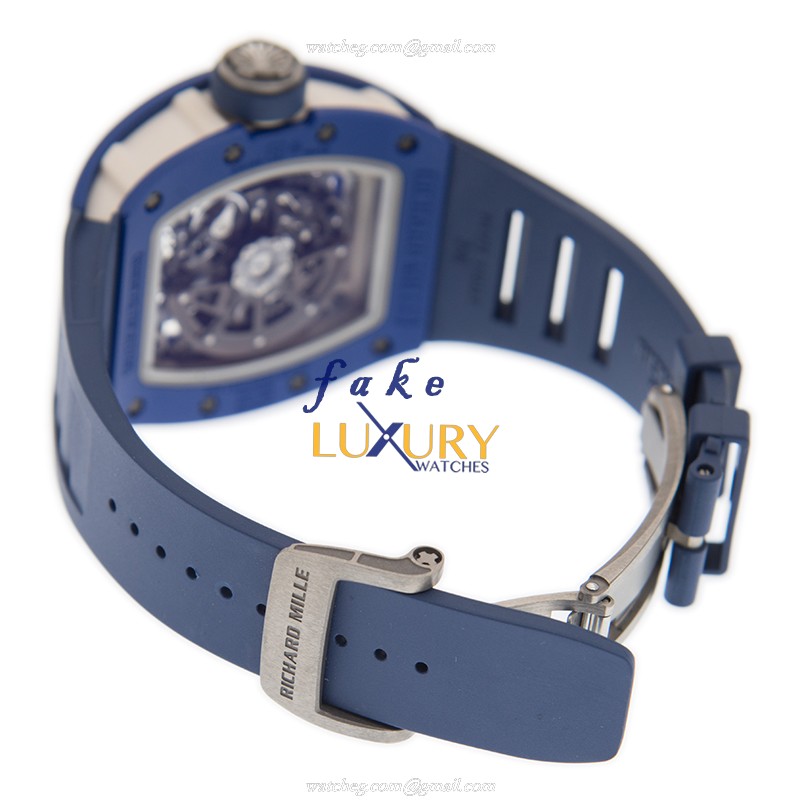 Richard Mille RM030 FQ-TZP-B Replica Watch, Automatic Movement, Steel Case, Blue Rubber Strap - Image 5